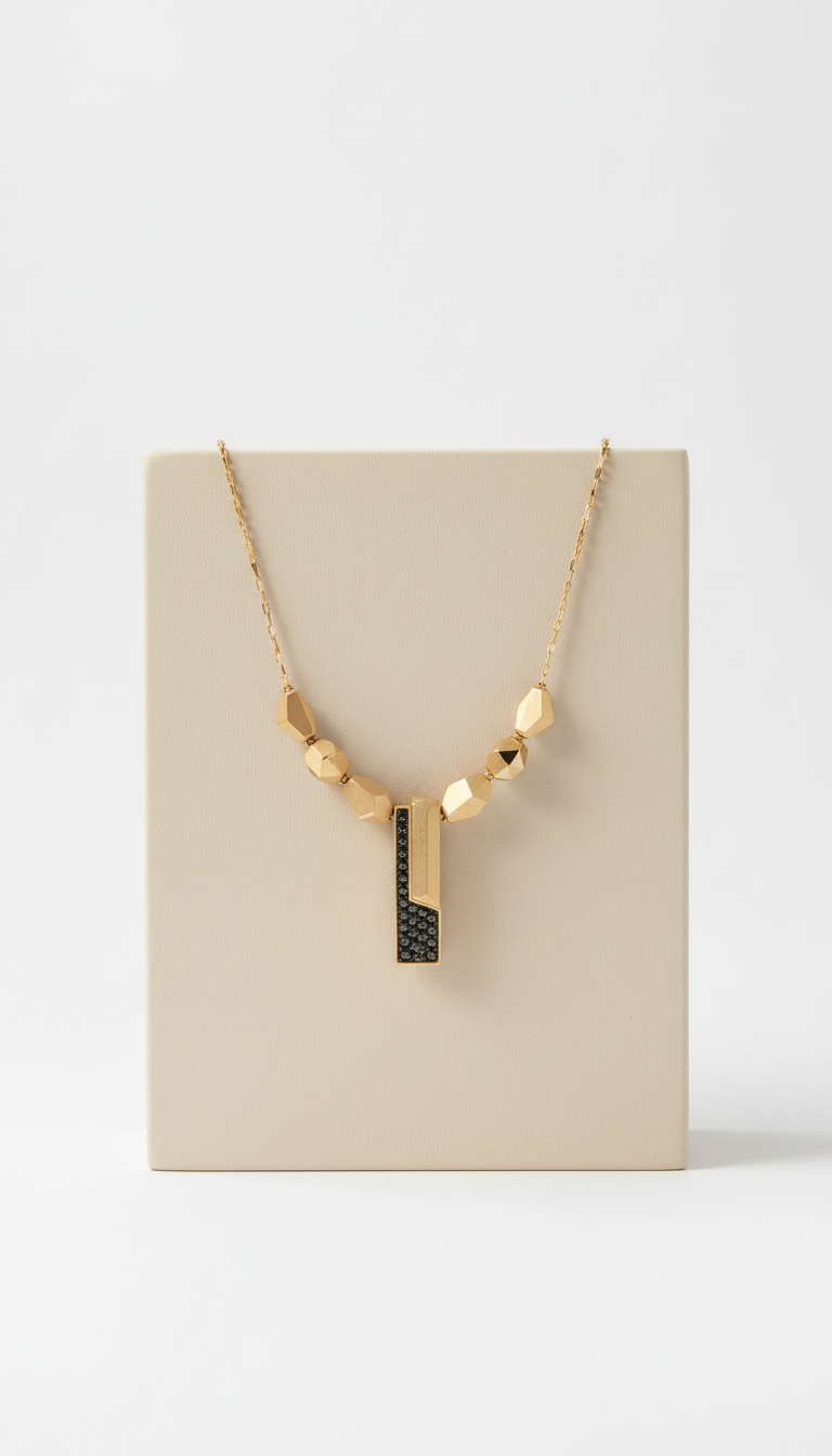 Geometric 18ct Gold Pendant Necklace