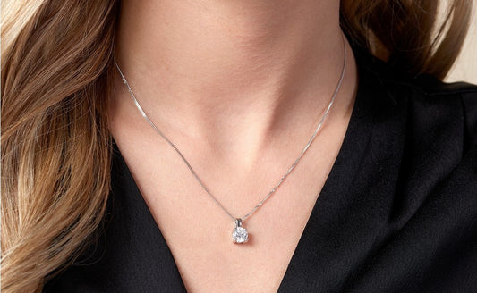 3CT Lab Grown Round Cut Diamond Solitaire Pendant