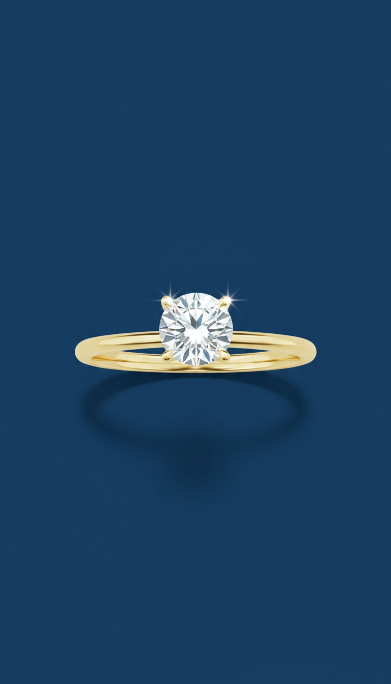 18k gold diamond solitaire ring