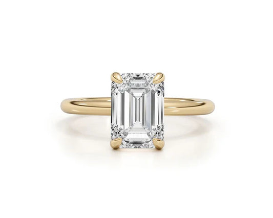 1ct Lab Grown Emerald Solitaire Ring