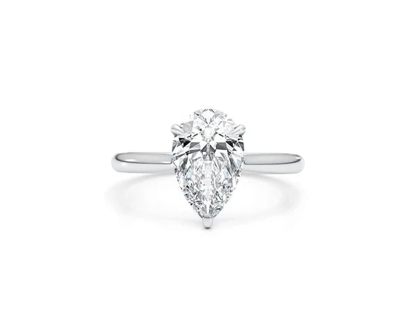 1CT Lab Grown Pear Solitaire Ring