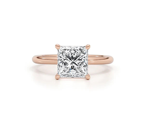 2ct Lab Grown  Princess Cut Solataire Ring