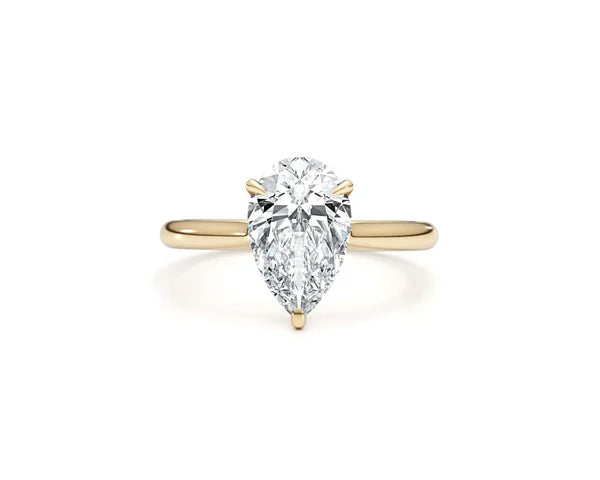1CT Lab Grown Pear Solitaire Ring