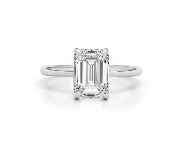 3ct Lab Grown Emerald Solitaire Ring