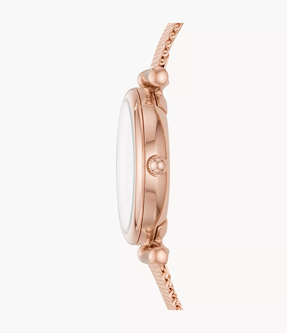 FOSSIL Carlie Mini Rose Gold-Tone Stainless Steel Watch - ES4433