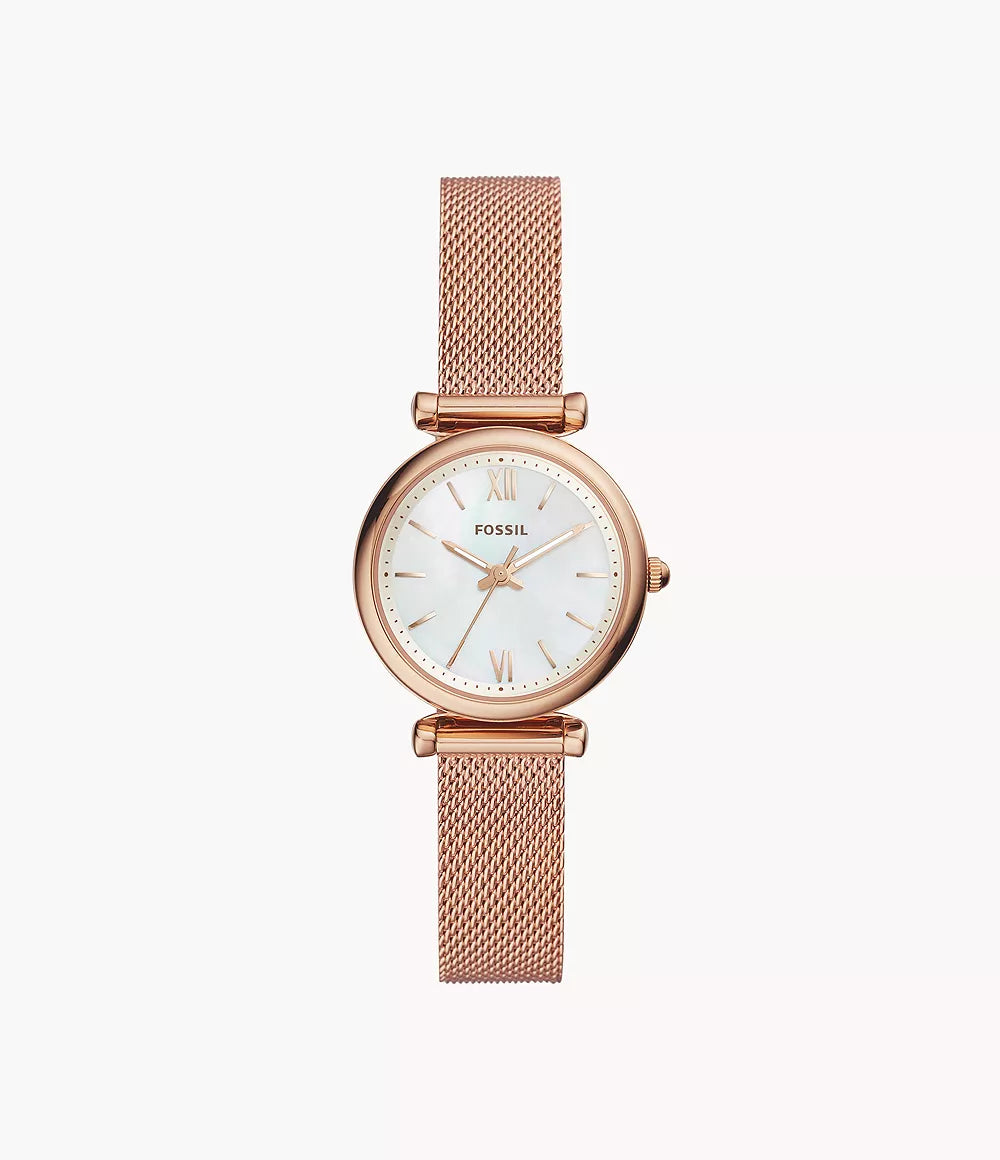 FOSSIL Carlie Mini Rose Gold-Tone Stainless Steel Watch - ES4433