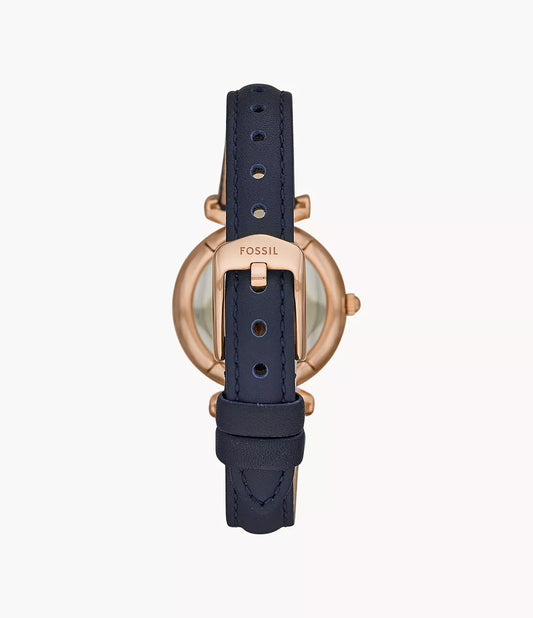 FOSSIL Carlie Mini Navy Leather Watch - ES4502