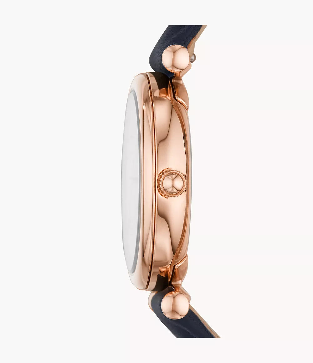 FOSSIL Carlie Mini Navy Leather Watch - ES4502