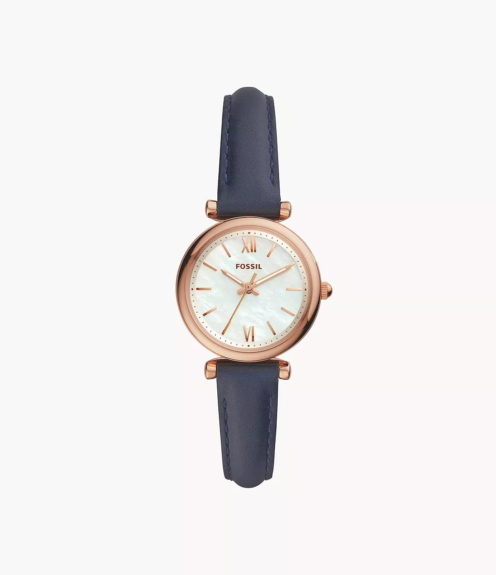 FOSSIL Carlie Mini Navy Leather Watch - ES4502