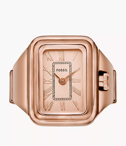 FOSSIL - Raquel Watch Ring Two-Hand Rose Gold-Tone Stainless Steel -ES5345