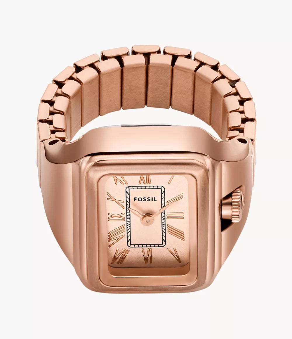 FOSSIL - Raquel Watch Ring Two-Hand Rose Gold-Tone Stainless Steel -ES5345