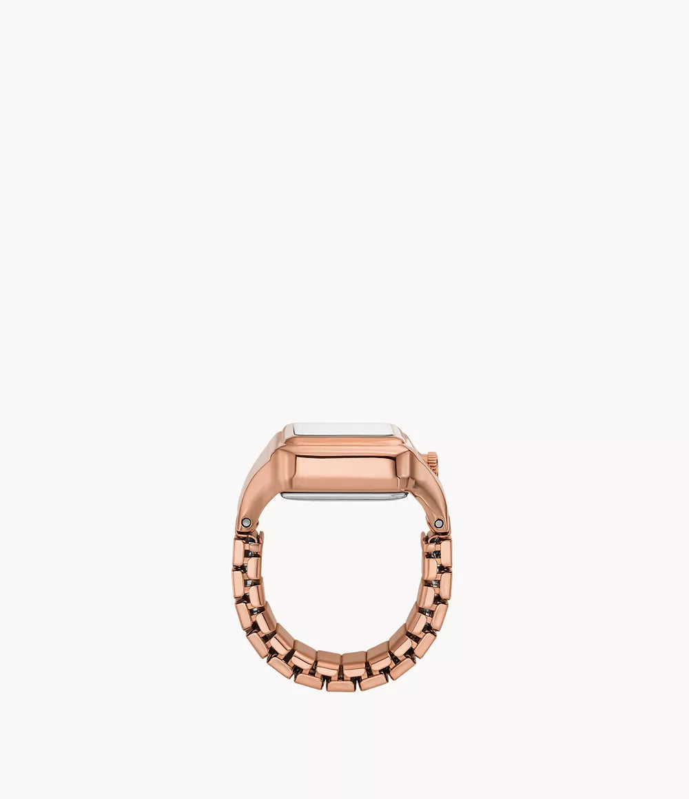 FOSSIL - Raquel Watch Ring Two-Hand Rose Gold-Tone Stainless Steel -ES5345