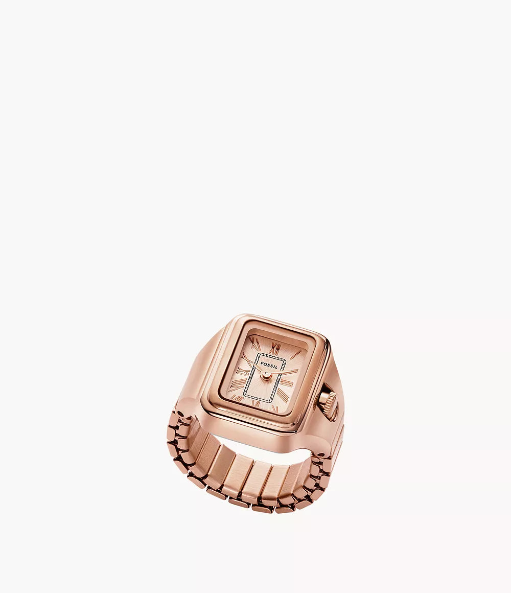 FOSSIL - Raquel Watch Ring Two-Hand Rose Gold-Tone Stainless Steel -ES5345