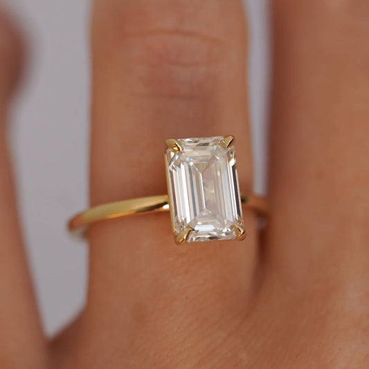 2ct Lab Grown Emerald Solitaire Ring