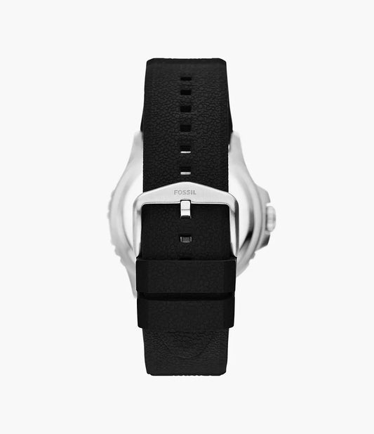 Fossil Blue GMT Black Silicone Watch - FS6036