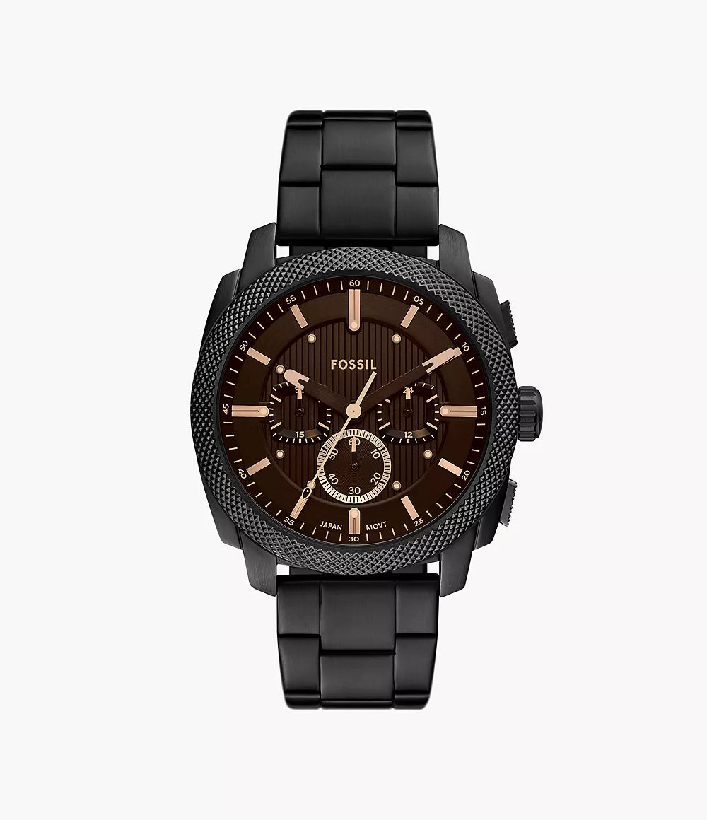 FOSSIL Machine Chronograph Black Stainless Steel Watch - FS6097