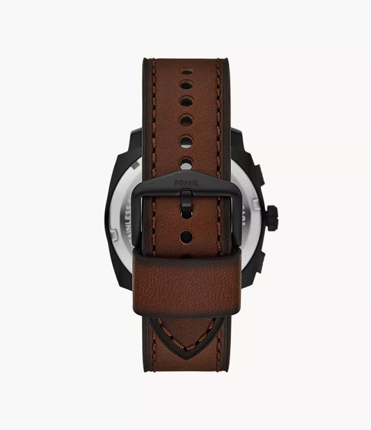 FOSSIL Machine Chronograph Brown Leather Watch - FS6106