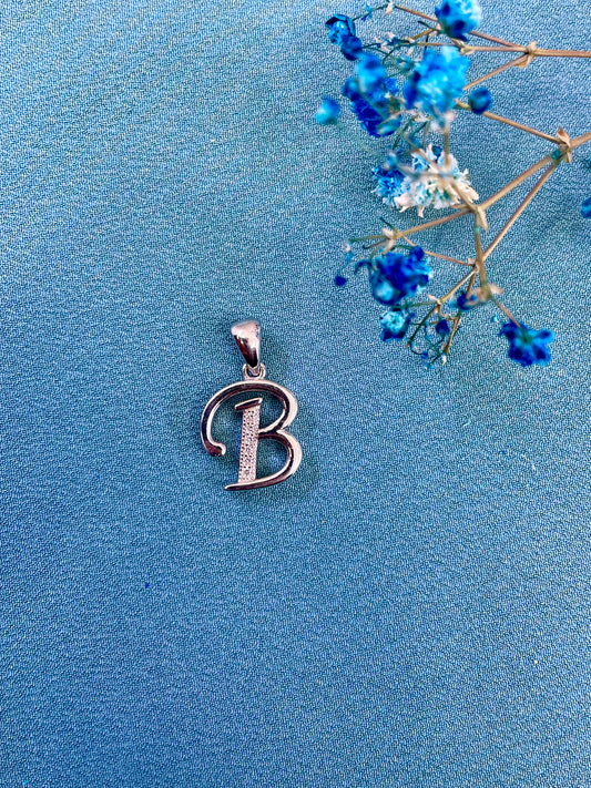 Sterling Silver B Letter Pendant