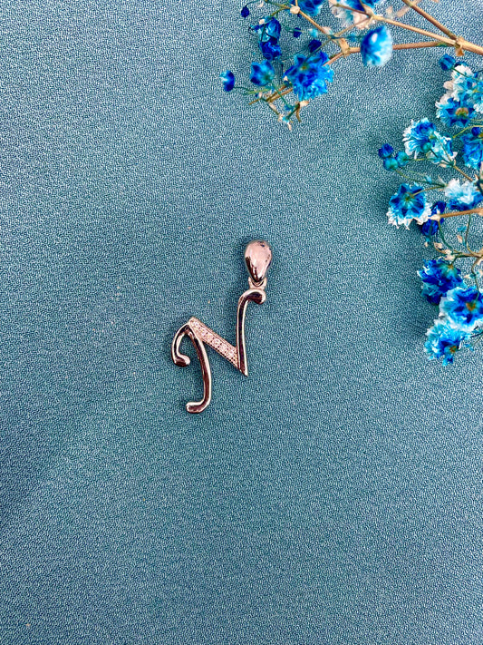 Sterling Silver N Letter Pendant