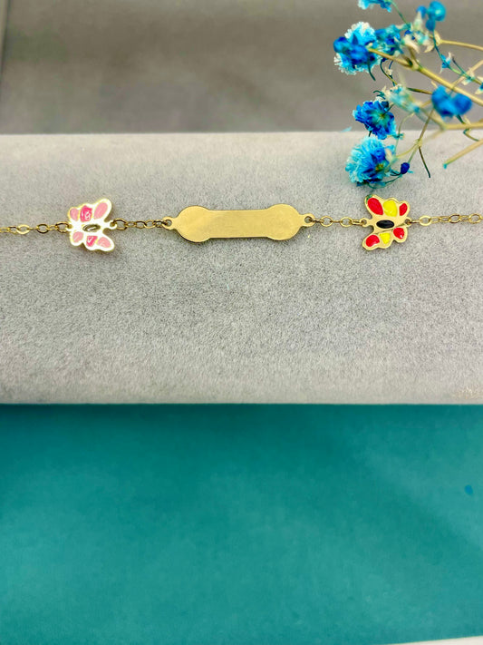 18ct Yellow Gold Butterfly Baby Bracelet