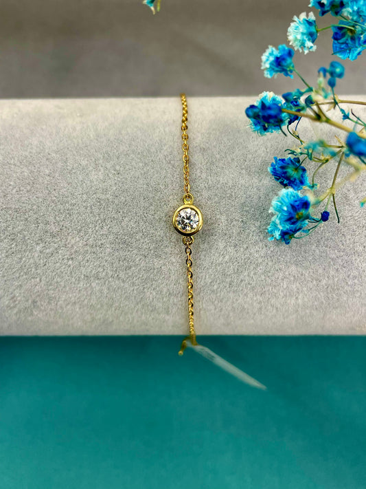 18ct Yellow Gold Cubic Baby Bracelet