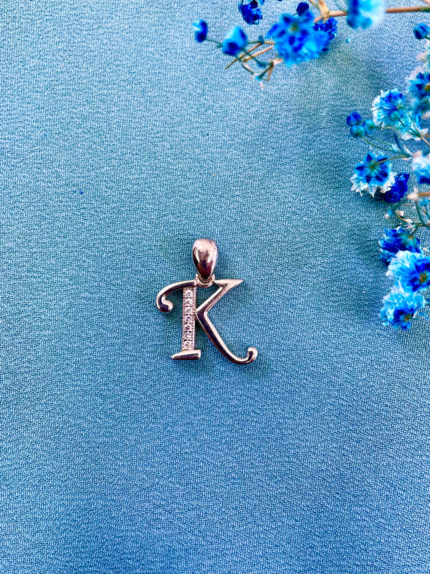 Sterling Silver K Letter Pendant