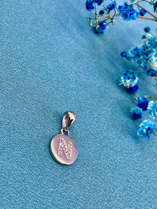 Sterling Silver letter N pendant