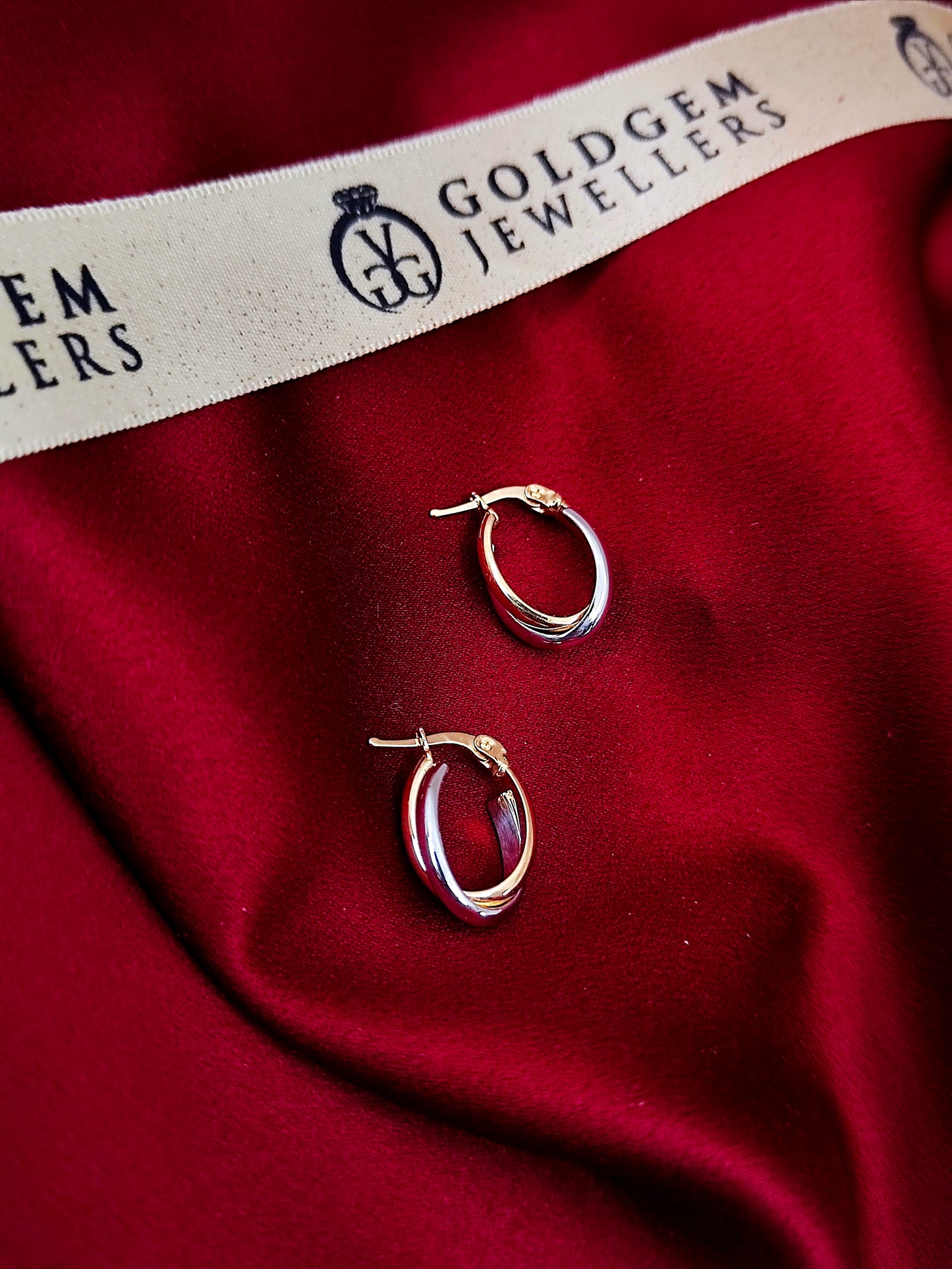 18CT 2 Tone Exclusive Earring Hoops