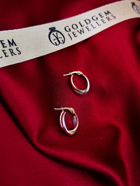 18CT 2 Tone Exclusive Earring Hoops