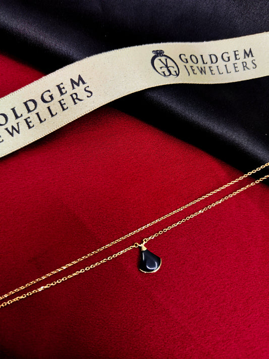 18ct Yellow Gold Double Row Designer Necklace