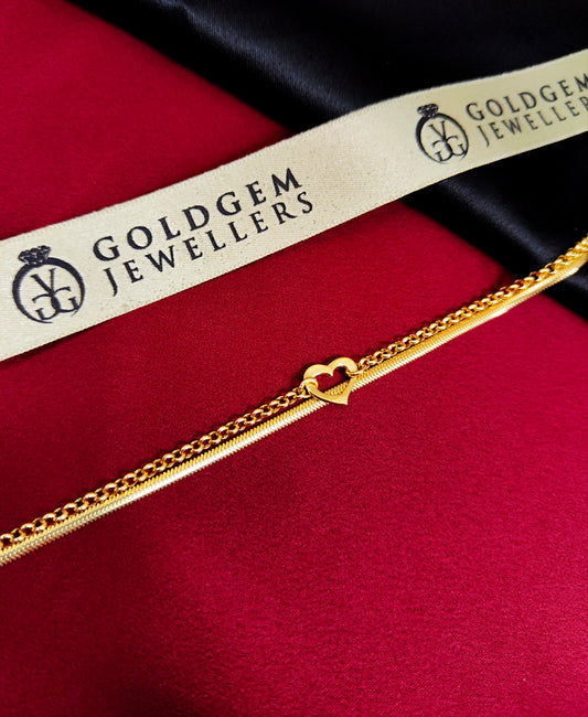 Silver 925 Double Row Heart Bracelet