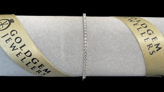 18ct White Gold Simple Diamond Bracelet