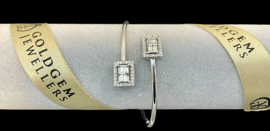 18ct White Gold Geometric Diamond Bracelet