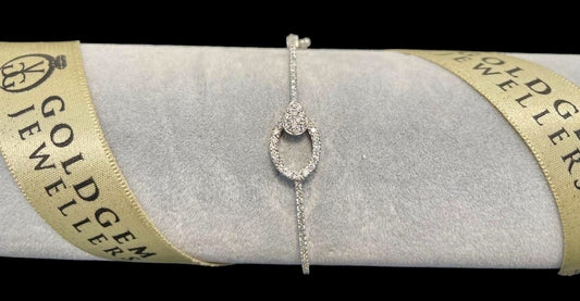 18ct White Gold Geometric Diamond Bracelet