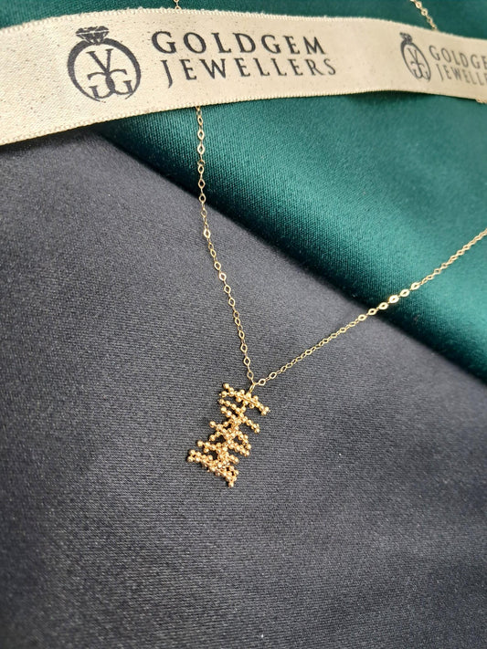 18ct Yellow Gold Geometric Tree Design Necklace