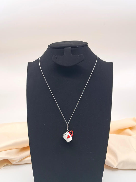 Silver 925 Heart Cup Charm