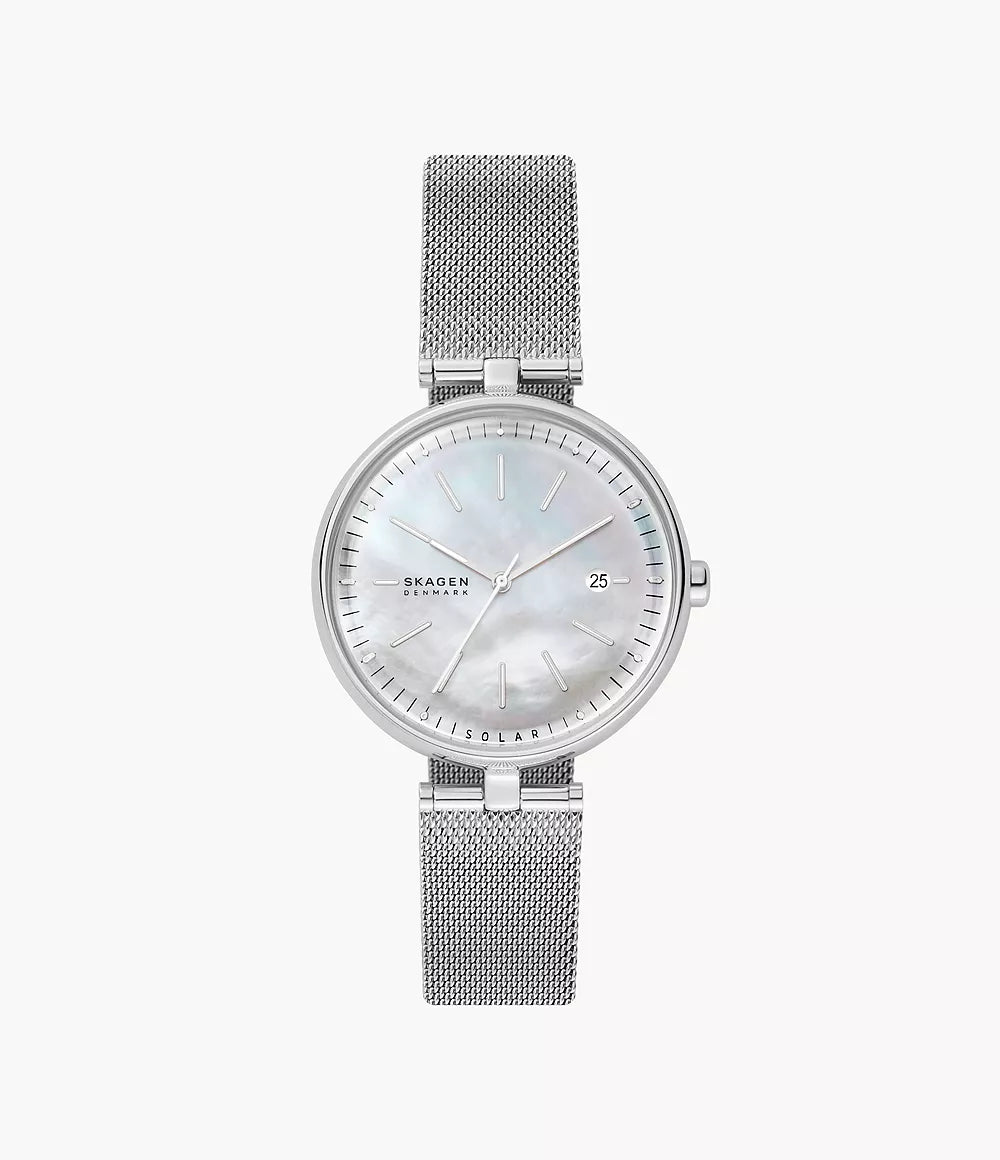 Skagen Karolina Solar-Powered Silver-Tone Steel Mesh Watch - SKW2979