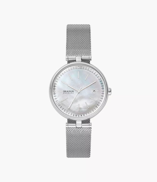 Skagen Karolina Solar-Powered Silver-Tone Steel Mesh Watch - SKW2979