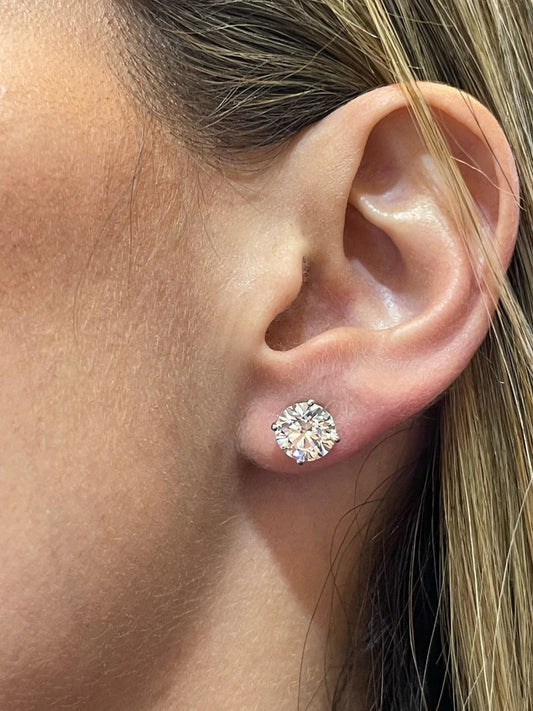 4CT LAB GROWN EARRING STUDS