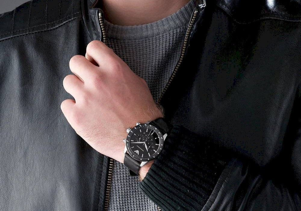 Emporio Armani Men's Mario Multi Round Leather Watch - AR11243