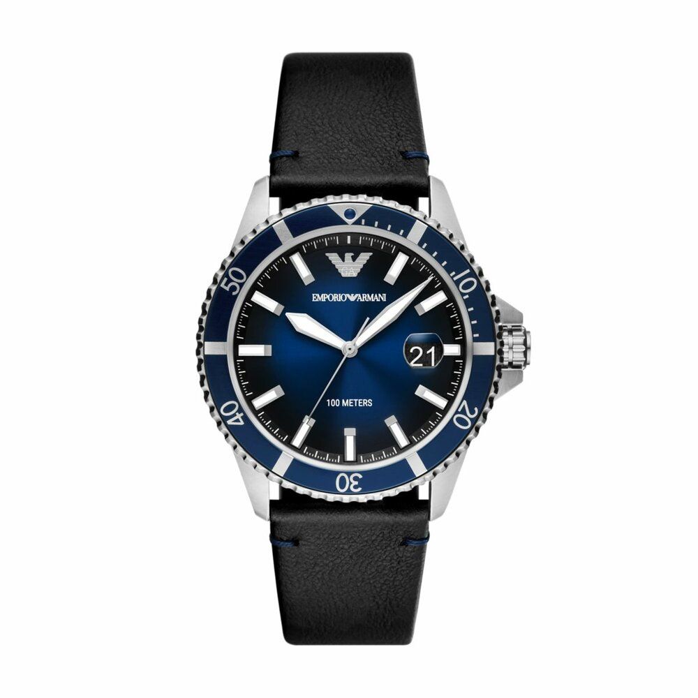 Emporio Armani Black Leather Watch - AR11516