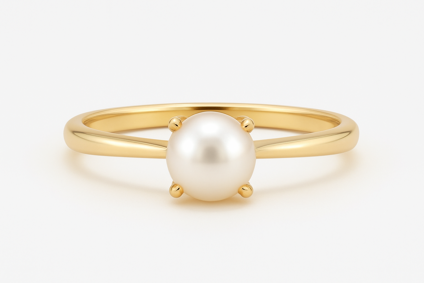 9CT Yellow Gold (JUNE) pearl Solitaire Ring -1CT