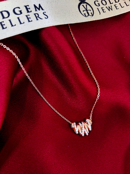 18ct Rose Gold Natural Diamond Necklace