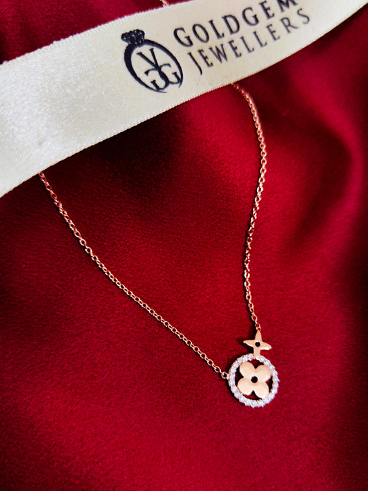 18ct Rose Gold Natural Diamond Designer Necklace