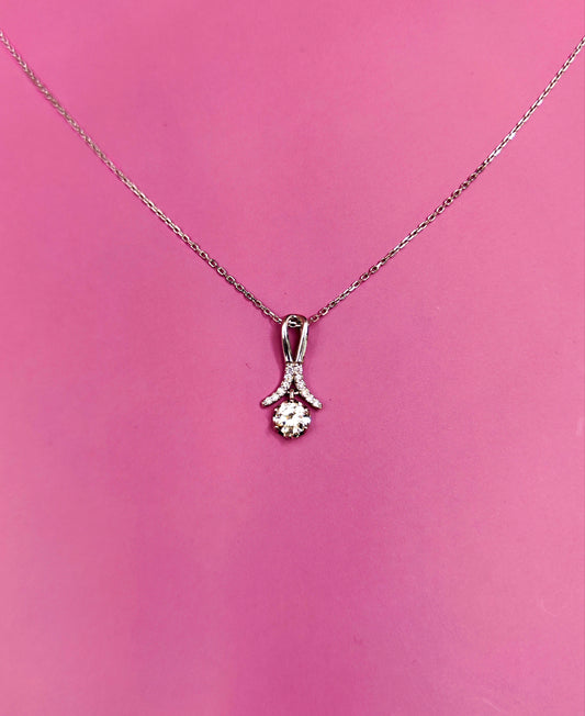 18ct White Gold Natural Diamond Pendant