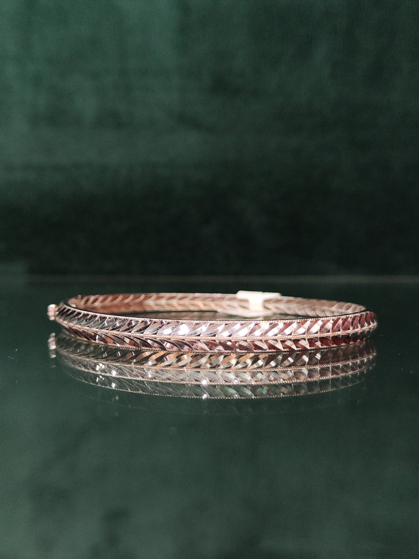 18ct White Gold Solid Bracelet