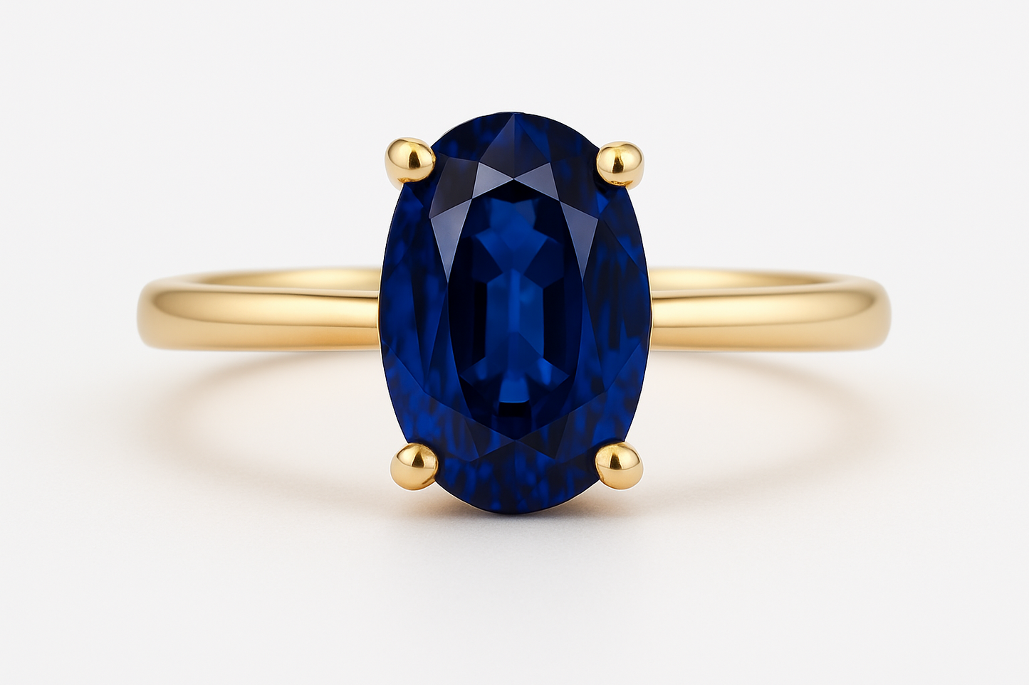 9CT Yellow Gold (SEP) Sapphire Solitaire Ring -1CT