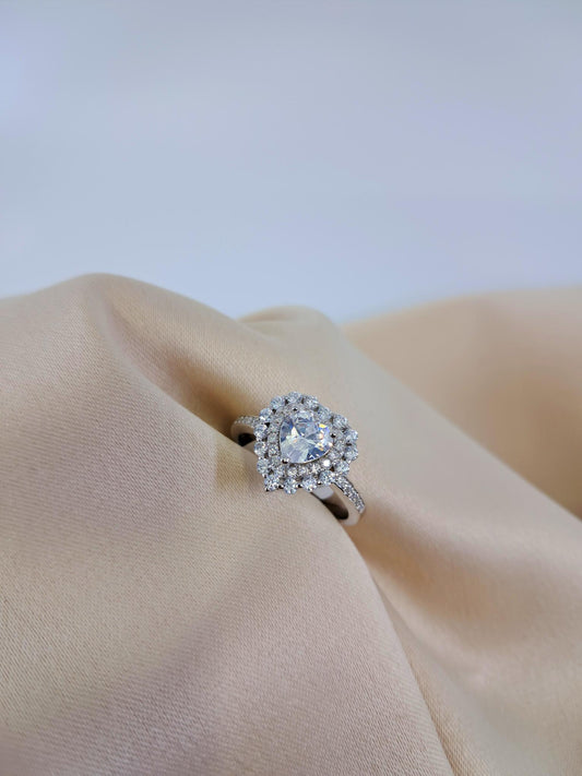 Silver 925 Cubic Heart Ring