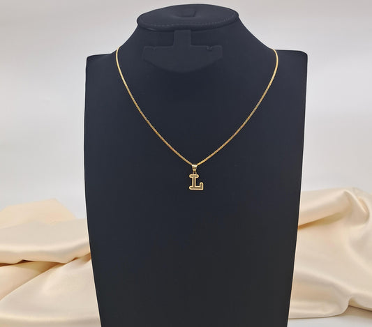 18ct Yellow Gold Alphabet L Pendant Only