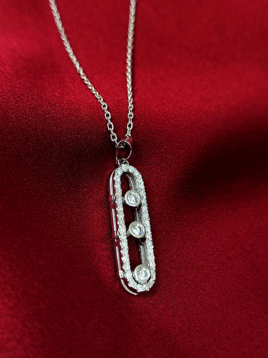18ct White Gold Natural Diamond Pendant